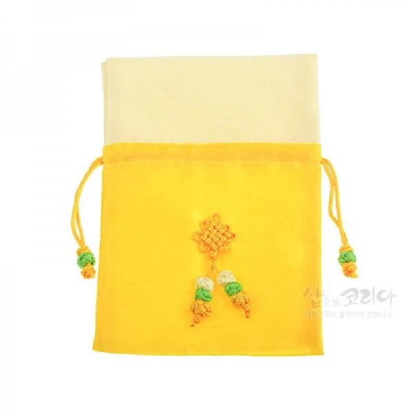 매듭주머니中 [황색계열] - 매듭으로 장식된 심플한 주머니