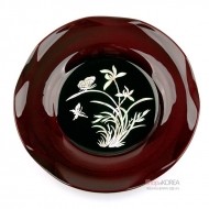 나전칠기 난초 컵받침 4종세트