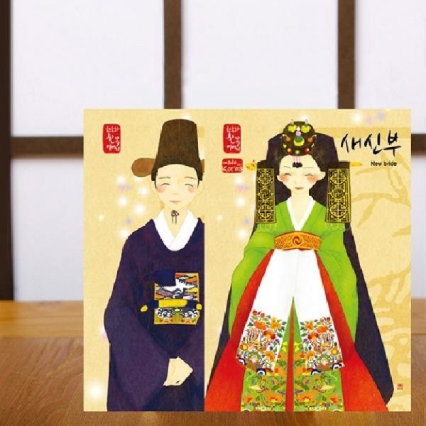 한국의 아침 엽서세트- 한복입은 연인들[10+1] - 한국/한글/한복 전통문화상품