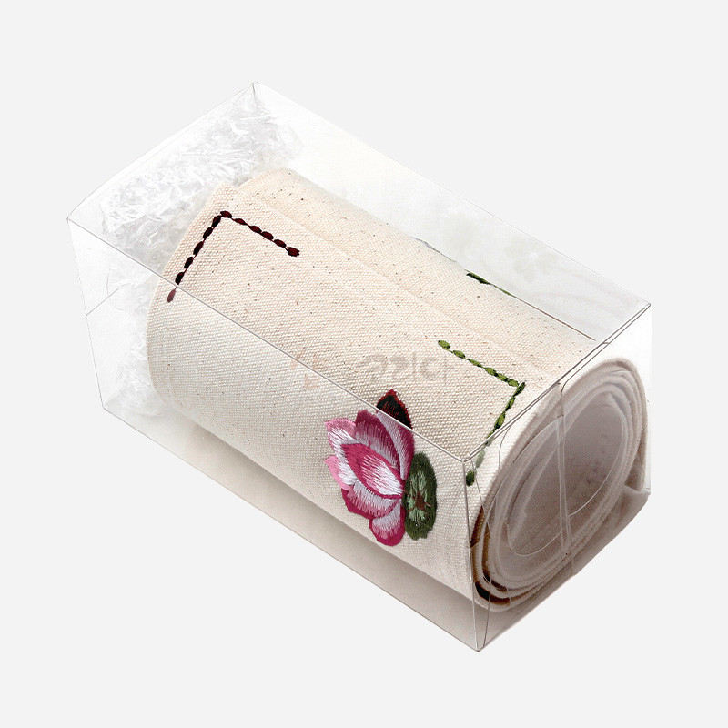 광목 식탁보 2인세트 - 흰꽃과 연꽃 - 아름다운 전통무늬 식탁보