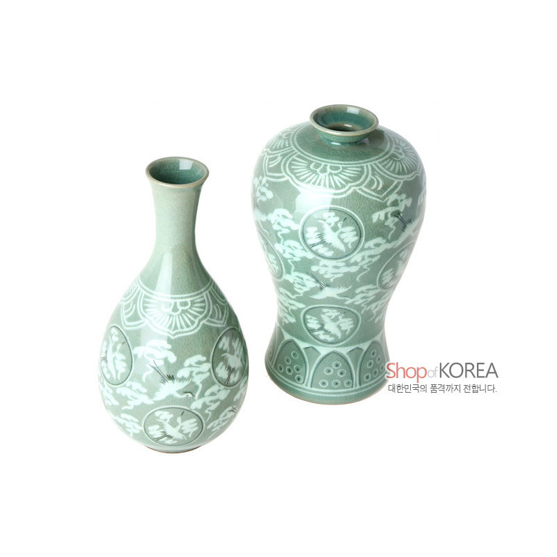 청자상감운학 주매병 세트(소)