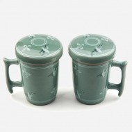 청자- 운학 큰머그세트