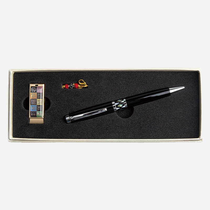 자개 USB 볼펜세트-채색문양16G,32G - 자개에 전통 무늬를 넣은 usb, 고급 자개볼펜 세트