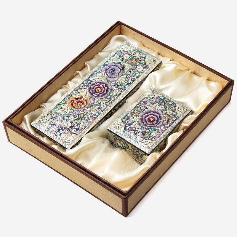 자개필함세트-나전으로 핀 모란(필함,명함함)