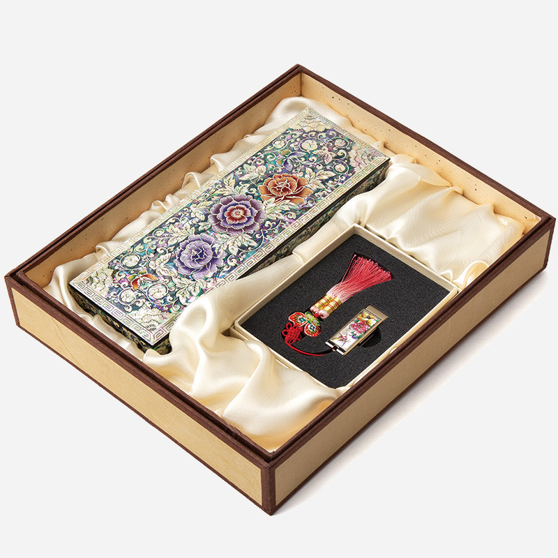 자개필함세트-나전으로 핀 모란(필함,usb32G)