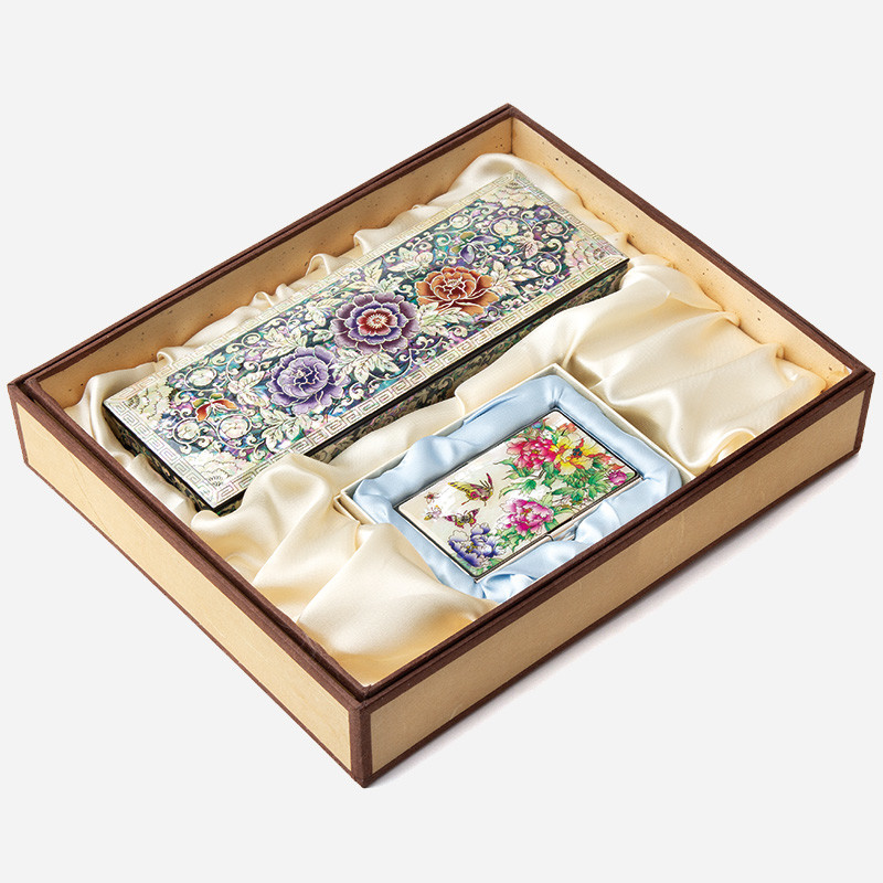 자개필함세트-나전으로 핀 모란(필함,명함케이스)