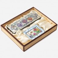 자개필함세트-나전으로 핀 모란(필함,명함케이스)