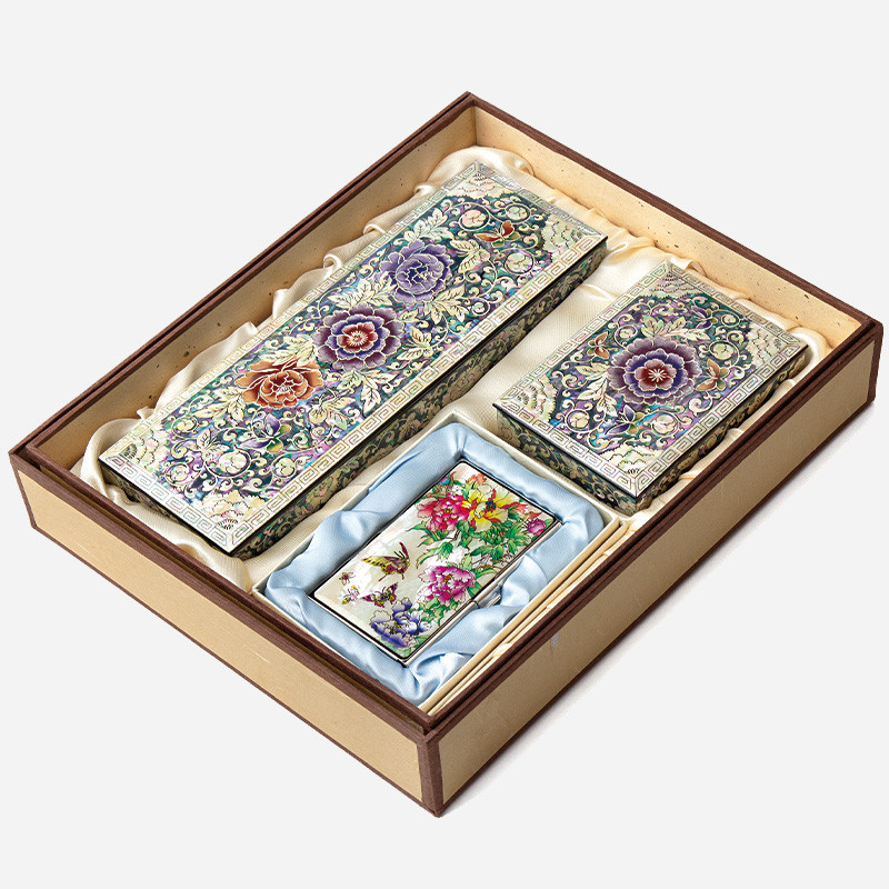 자개필함세트-나전으로 핀 모란(필함,명함함,명함케이스)