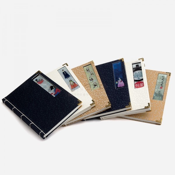 자개비단 오침노트- 신랑신부 - 자개비단으로 만들어진  전통 수공예 오침노트