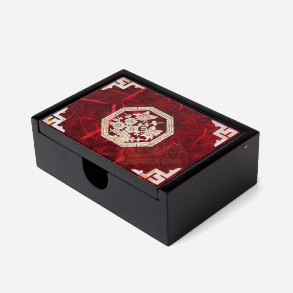 나전칠기 한지명함함- 적매화 - 고급스러운 한지와 자개의 조화