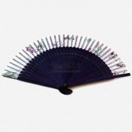 작은 실크수공부채-매화