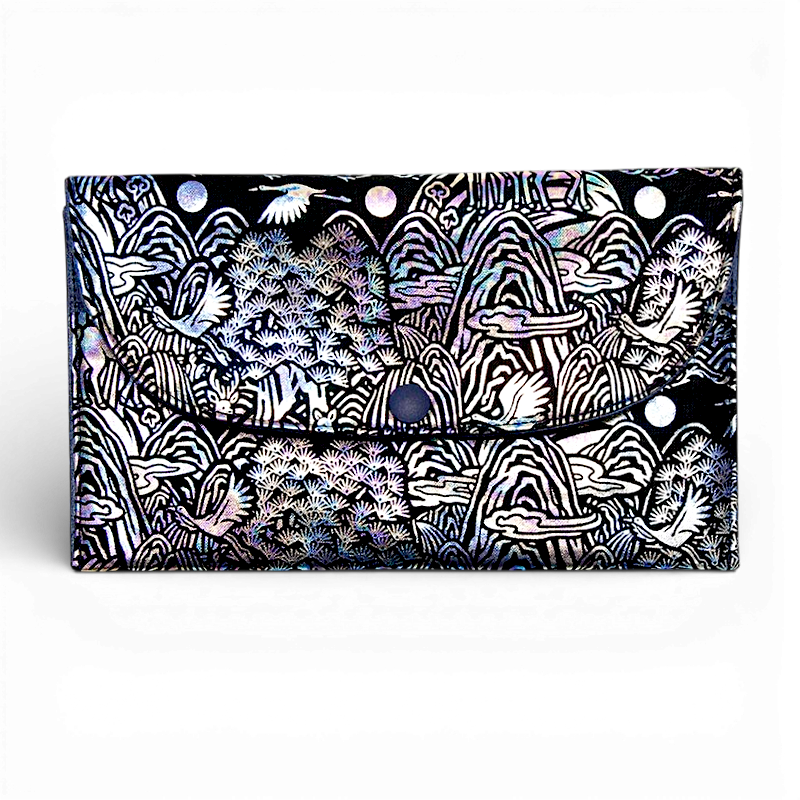 나전칠기 은빛 장생도 장지갑