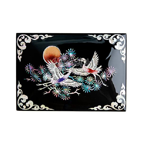 나전칠기 채색 창 명함함 - 송학 - 송학 디자인의 나전칠기 명함함