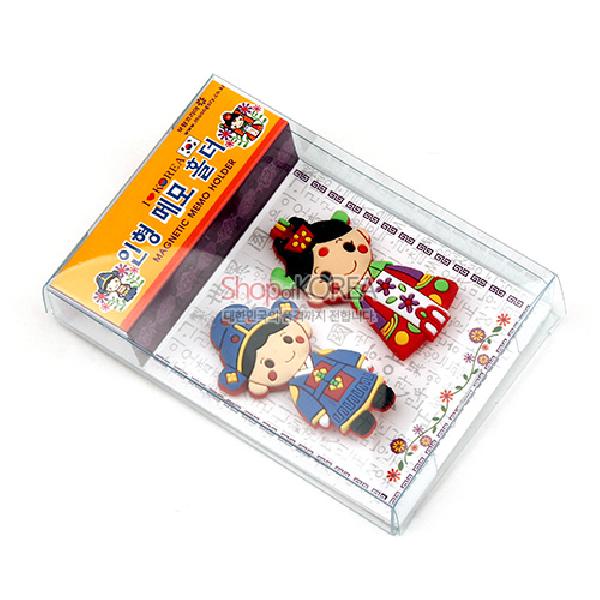 입체메모홀더 2p-신랑신부 - 전통인형 디자인 메모자석