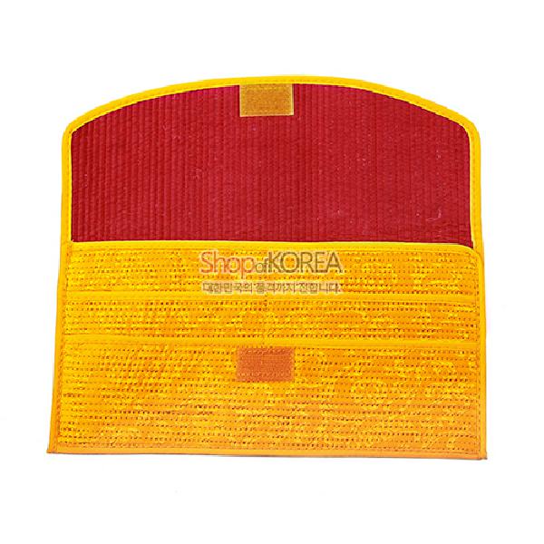 누비수(秀) 색동 장지갑[황색] - 예쁜 누비 색동무늬 장지갑