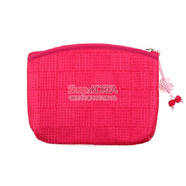 배꽃동전지갑-분홍 - 예쁜 매듭에 자수지갑