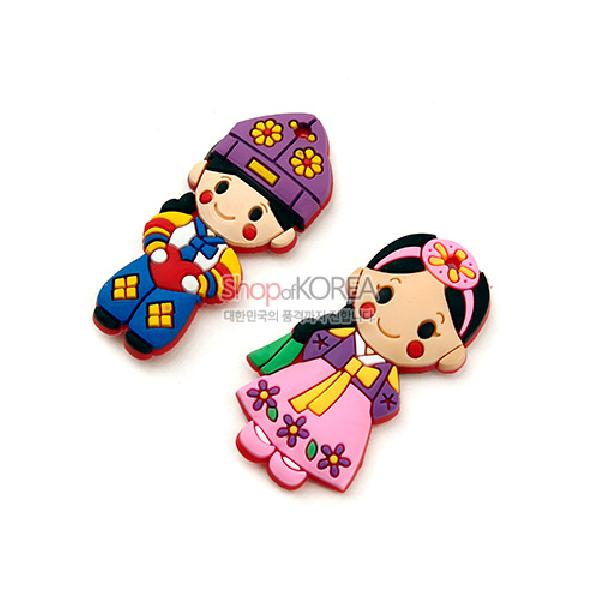 입체메모홀더 2p-도령과아씨 - 전통인형 디자인 메모자석