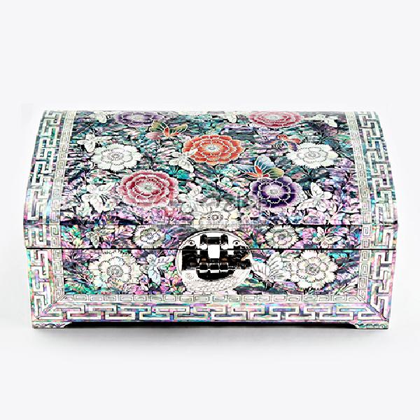 나전칠기 굴림자개 꽃나비보석함